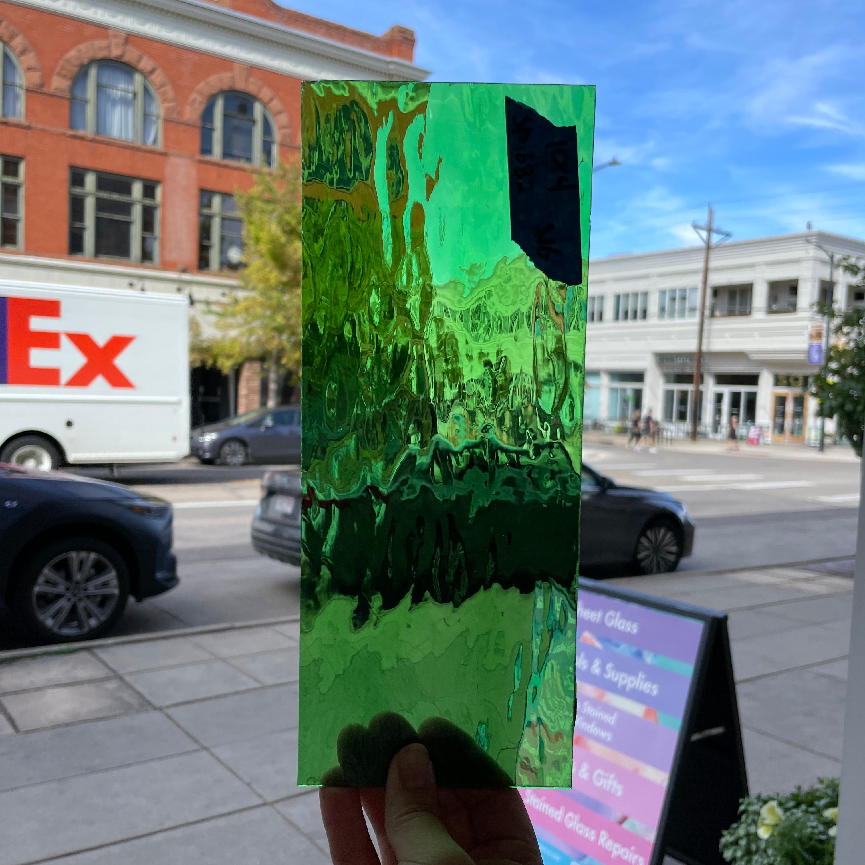 Electric Green Waterglass Spectrum Sheet Glass Colorado Glassworks