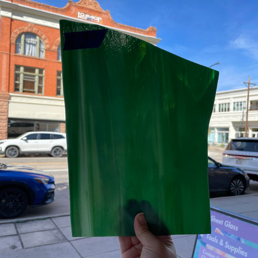 Green White Wispy Spectrum Sheet Glass Colorado Glassworks