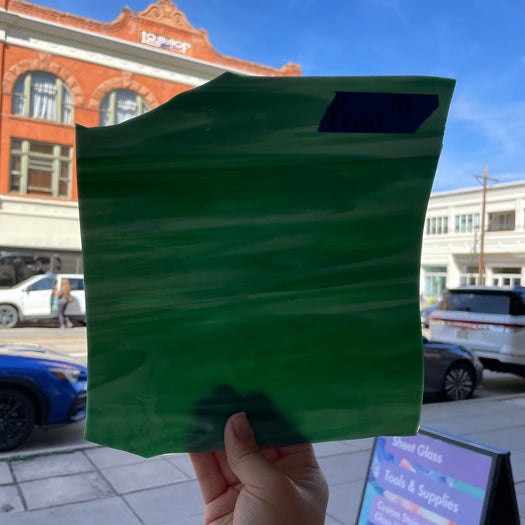 Green White Wispy Spectrum Sheet Glass Colorado Glassworks