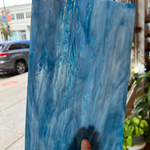 Yonder Blue Pearl Opal Oceanside Fusible 96 COE Sheet Glass Colorado Glassworks