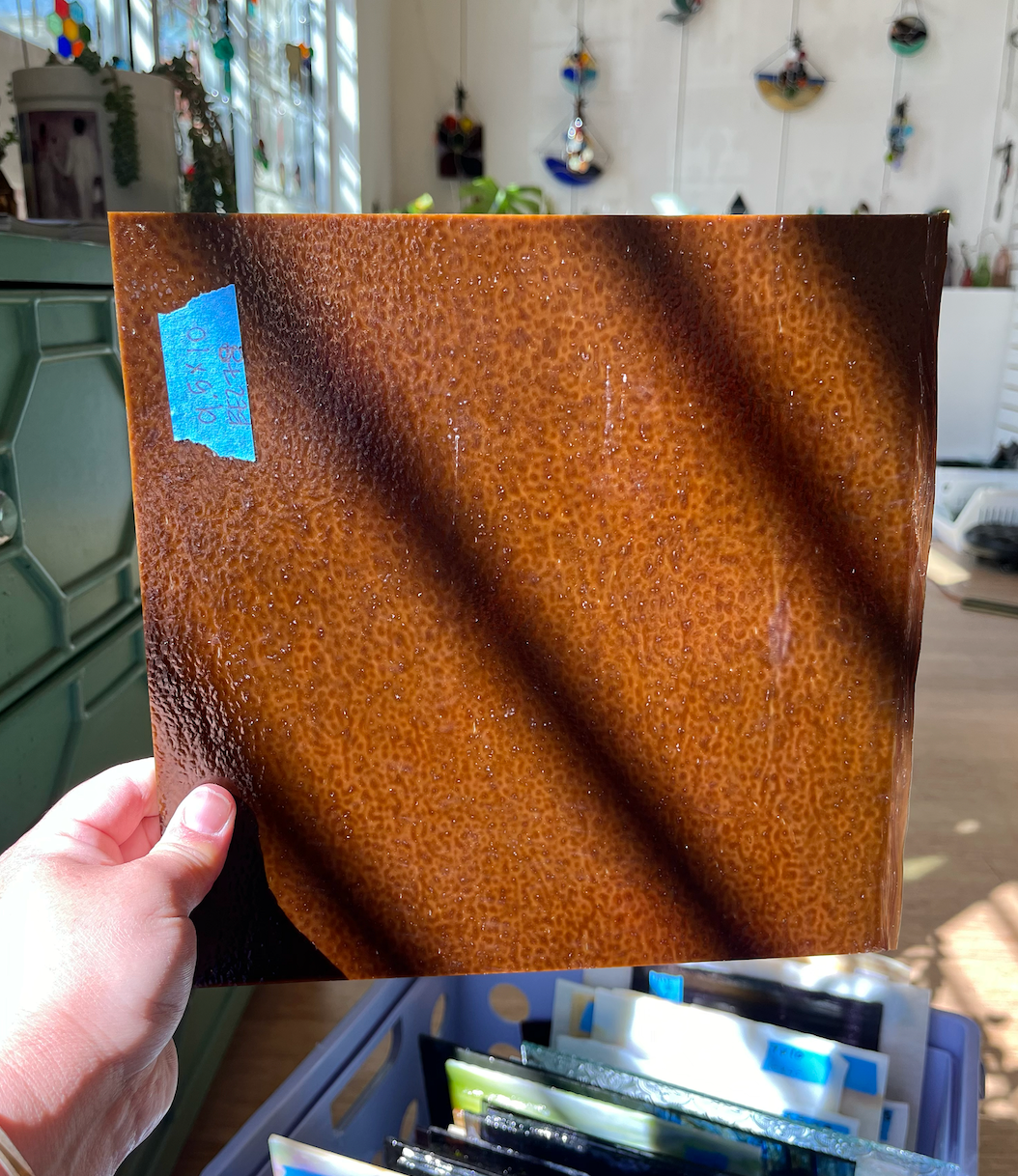 Dark Woodland Brown Bullseye Fusible 90 COE (BE 0203 30F) Sheet Glass Colorado Glassworks