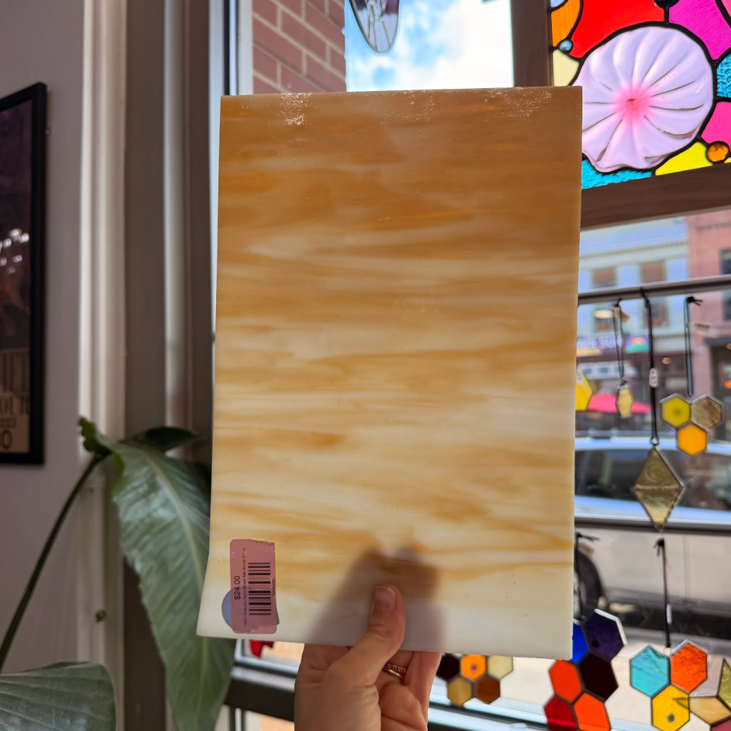 Sand Brown Mixed Wispy Kokomo Sheet Glass