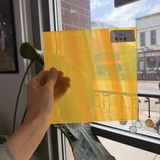 Yellow Clear Wispy S29 Mouth Blown Lamberts Flash Sheet Glass Lamberts Glass