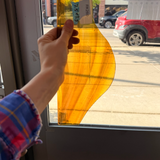 Amber Mixed Wispy Vintage Mouthblown Sheet Glass