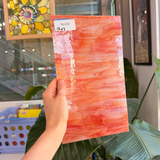 Orange Red White Wispy Opal Kokomo Sheet Glass