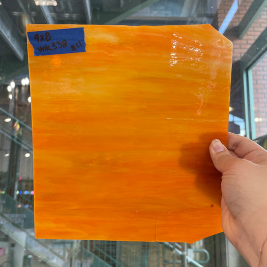 Orange Wispy Semi-Opaque Sheet Glass Colorado Glassworks UNK338 (9x8in)