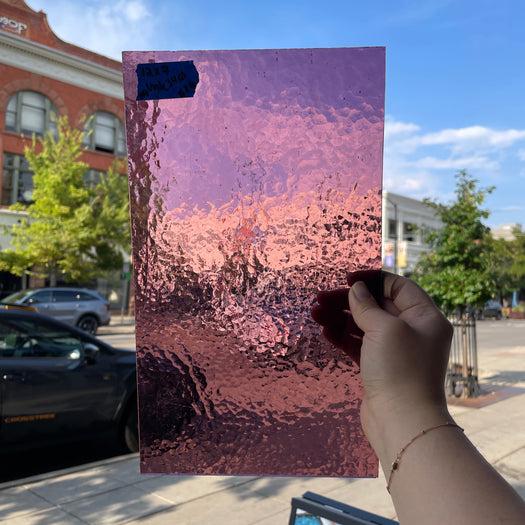 Light Plum Hammered Transparent Sheet Glass Colorado Glassworks
