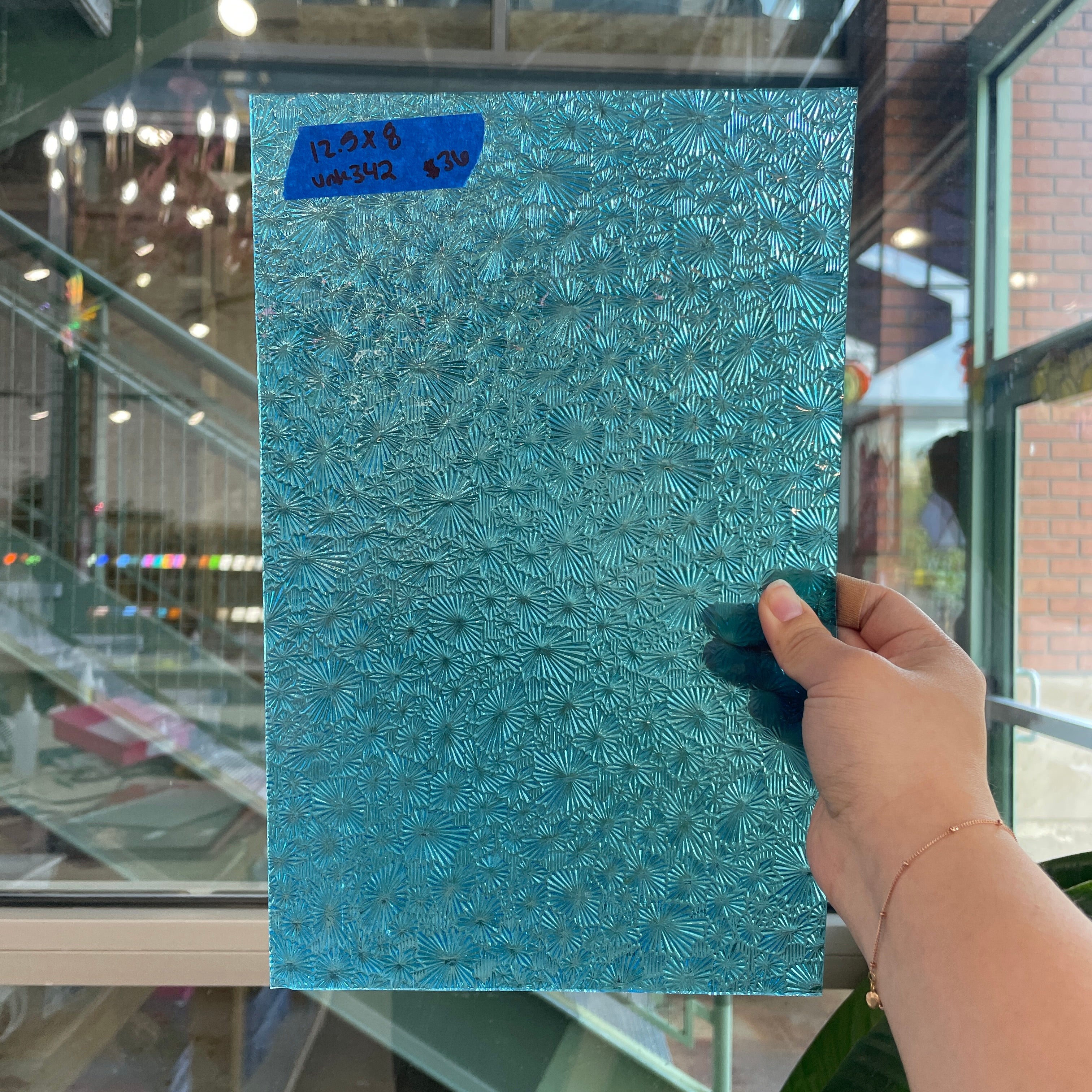 Bright Blue Starburst Transparent Colorado Glassworks