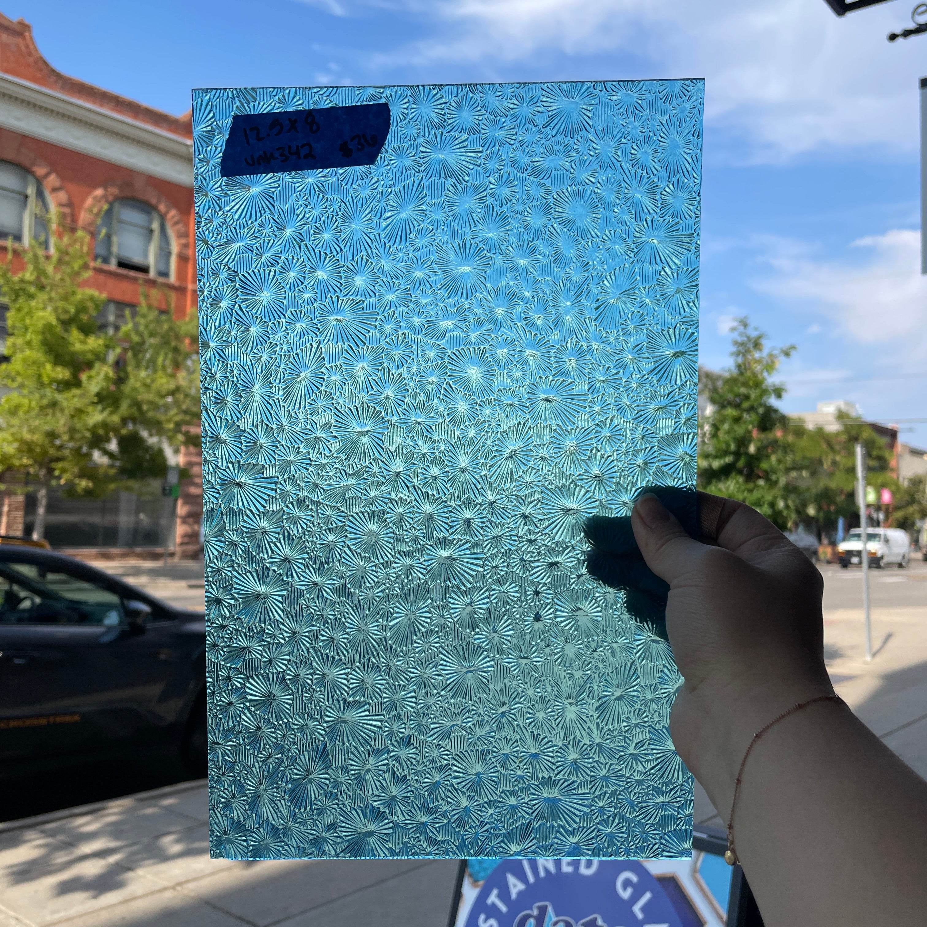 Bright Blue Starburst Transparent Colorado Glassworks
