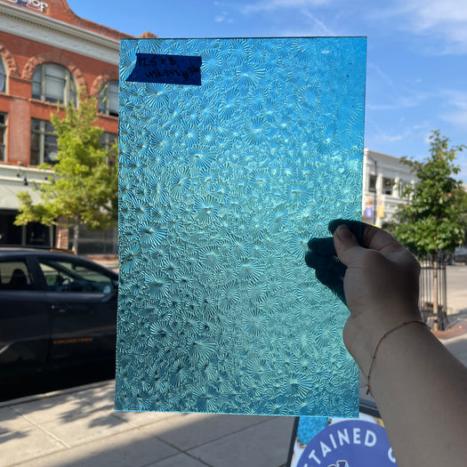 Bright Blue Starburst Transparent Colorado Glassworks