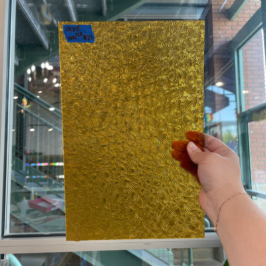 Medium Amber Starburst Transparent Sheet Glass Colorado Glassworks
