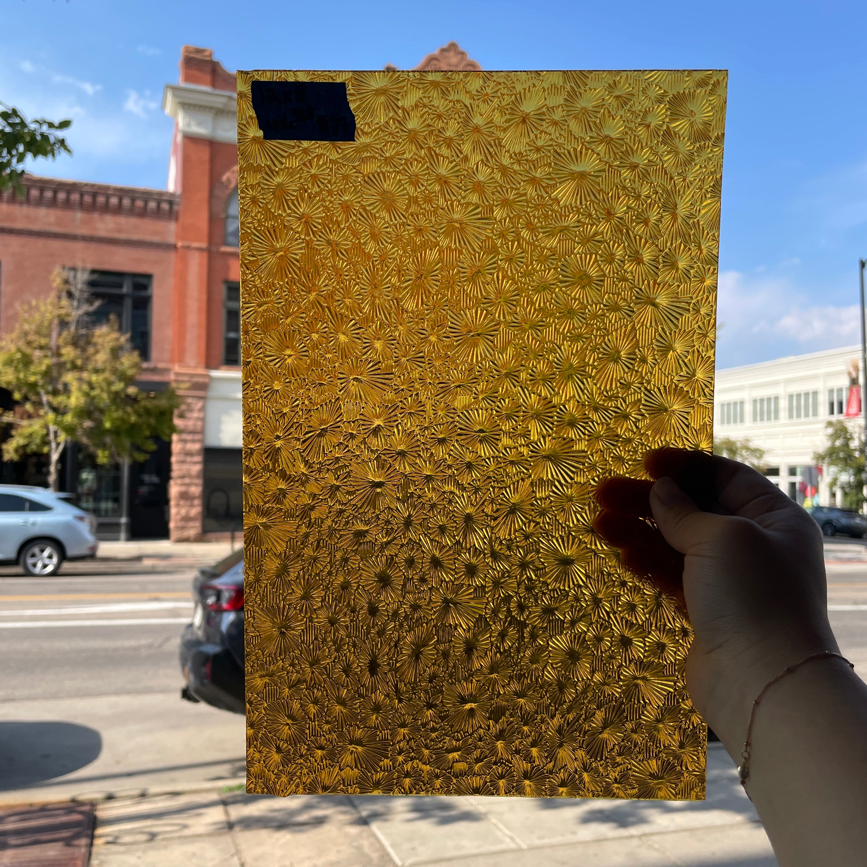 Medium Amber Starburst Transparent Sheet Glass Colorado Glassworks