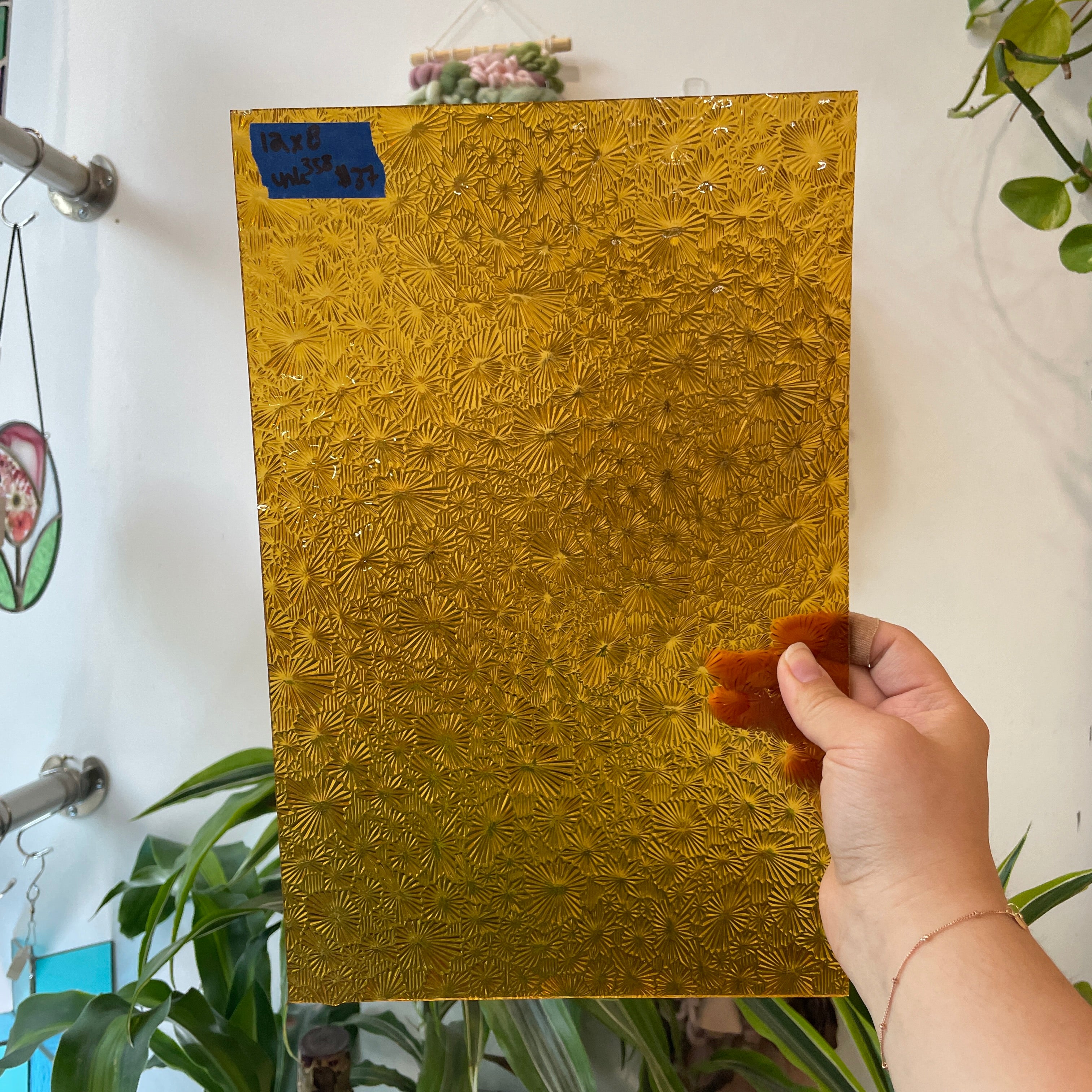 Medium Amber Starburst Transparent Sheet Glass Colorado Glassworks