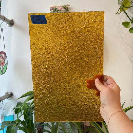 Medium Amber Starburst Transparent Sheet Glass Colorado Glassworks