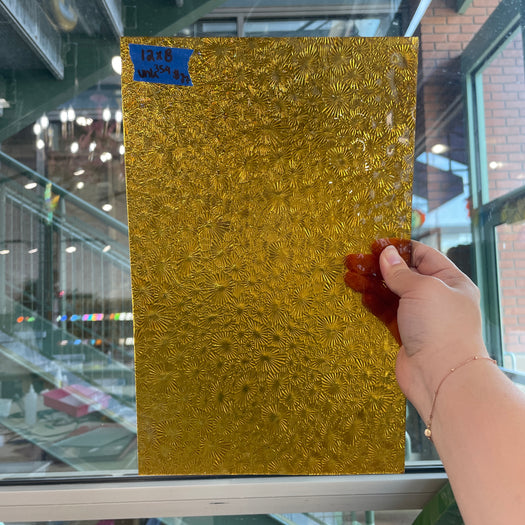 Medium Amber Starburst Transparent Sheet Glass Colorado Glassworks