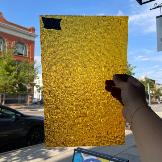 Medium Amber Starburst Transparent Sheet Glass Colorado Glassworks