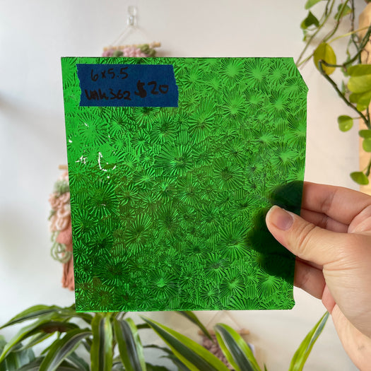 Green Starburst Transparent Sheet Glass Colorado Glassworks
