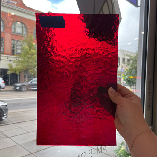 Ruby Red Textured Transparent Sheet Glass Colorado Glassworks