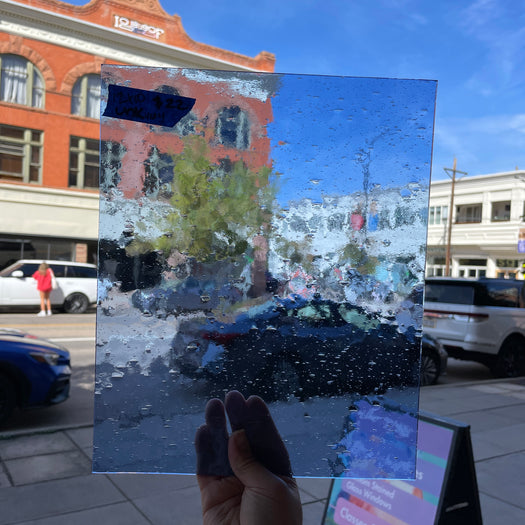 Light Navy Blue Seedy Transparent Sheet Glass Colorado Glassworks