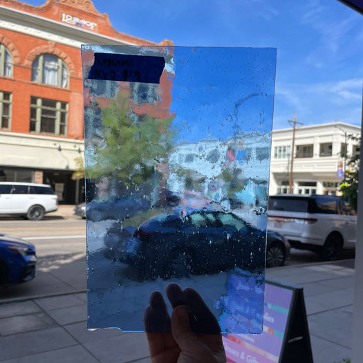Light Navy Blue Seedy Transparent Sheet Glass Colorado Glassworks