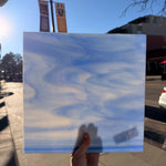 White/Light Blue Oceanside Fusible 96 COE (OGT 335.2F) Sheet Glass Colorado Glassworks