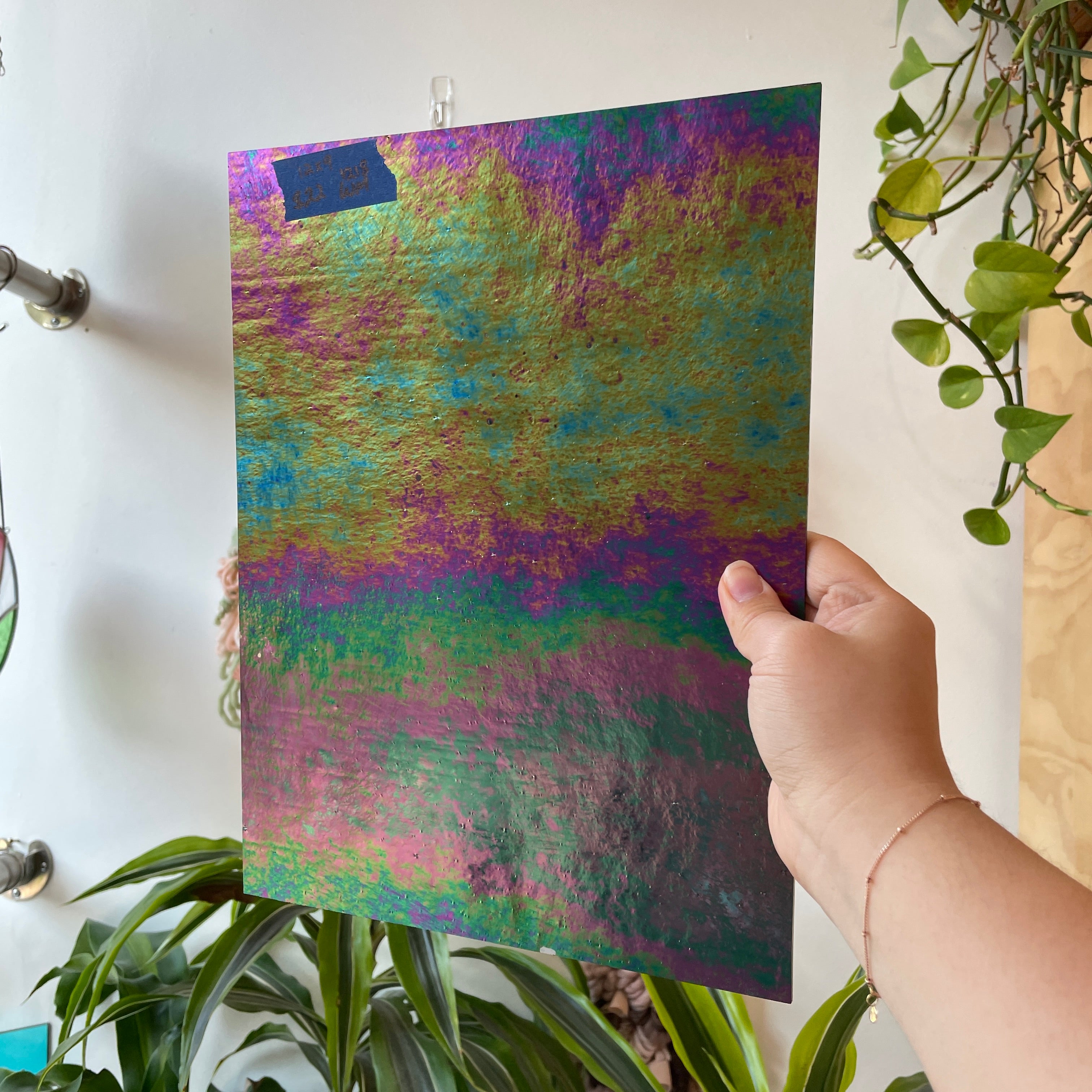 Black Iridescent Wissmach Fusible 96 COE Sheet Glass Colorado Glass Works WM1218 (12x9in)