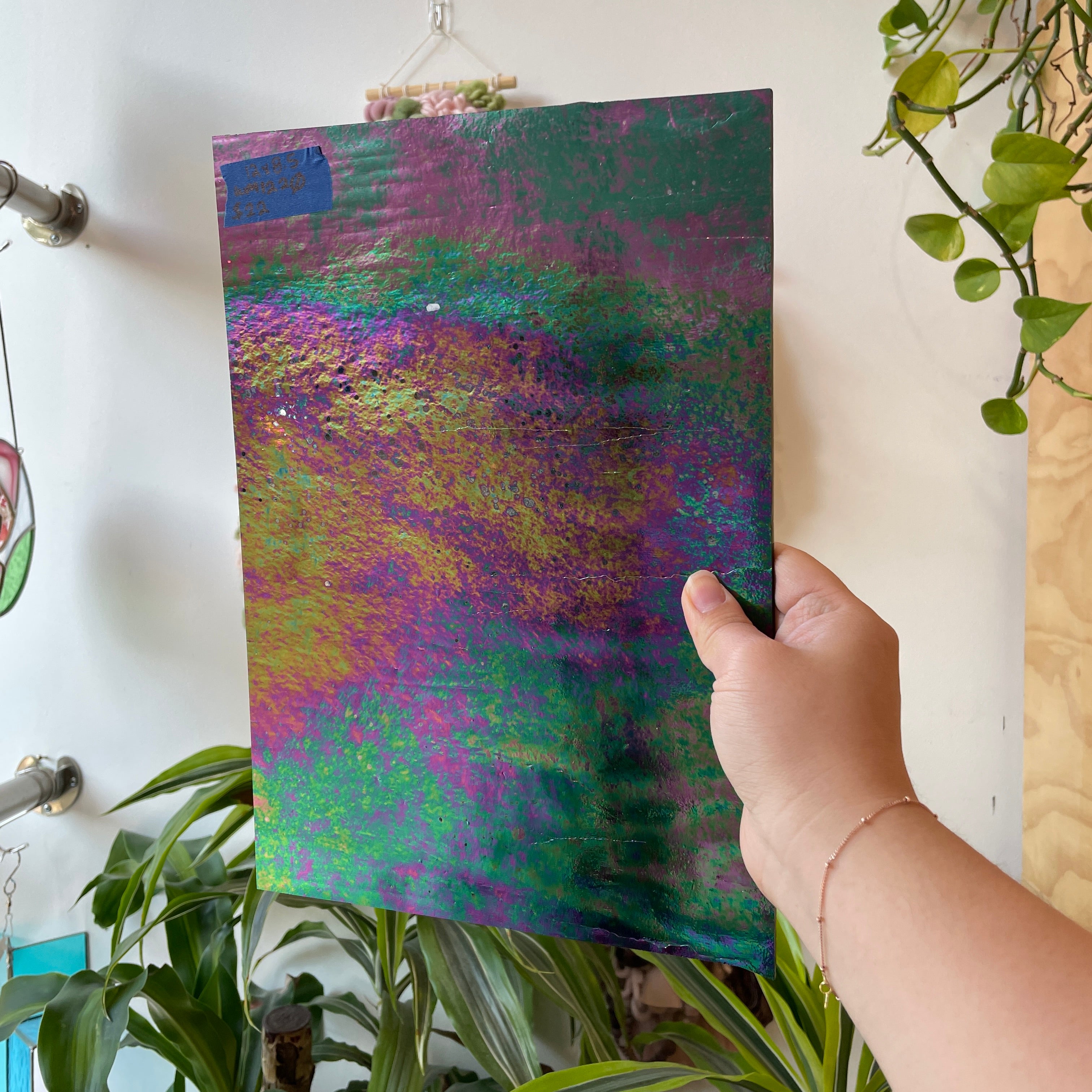 Black Iridescent Wissmach Fusible 96 COE Sheet Glass Colorado Glass Works WM1220 (12x8.5in)