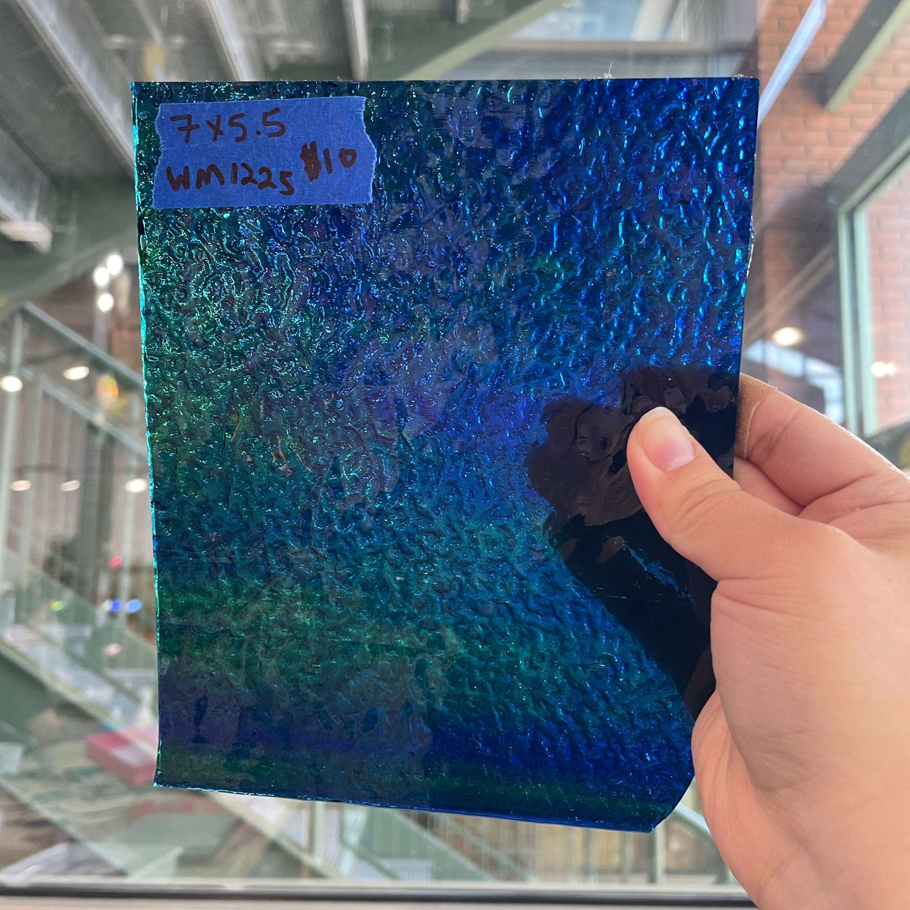 Green Blue Mixed Matrix Wissmach Sheet Glass Colorado Glassworks WM1225 (7x5.5in)