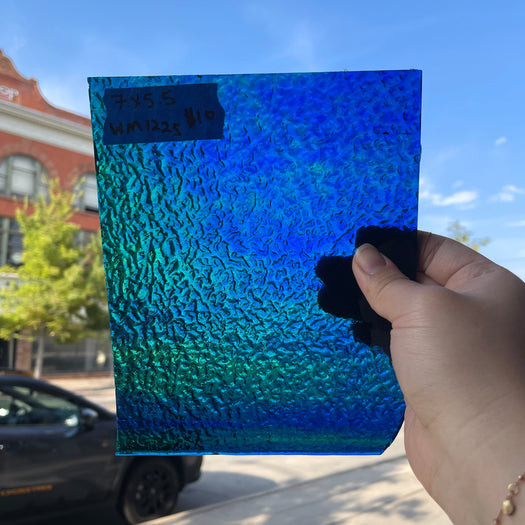 Green Blue Mixed Matrix Wissmach Sheet Glass Colorado Glassworks