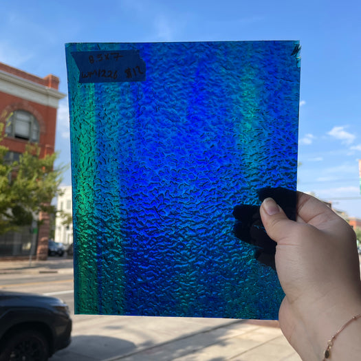 Green Blue Mixed Matrix Wissmach Sheet Glass Colorado Glassworks