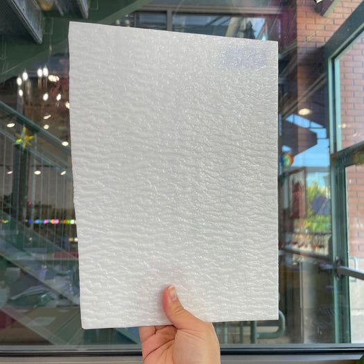White Opaque Textured Wissmach Sheet Glass Colorado Glassworks