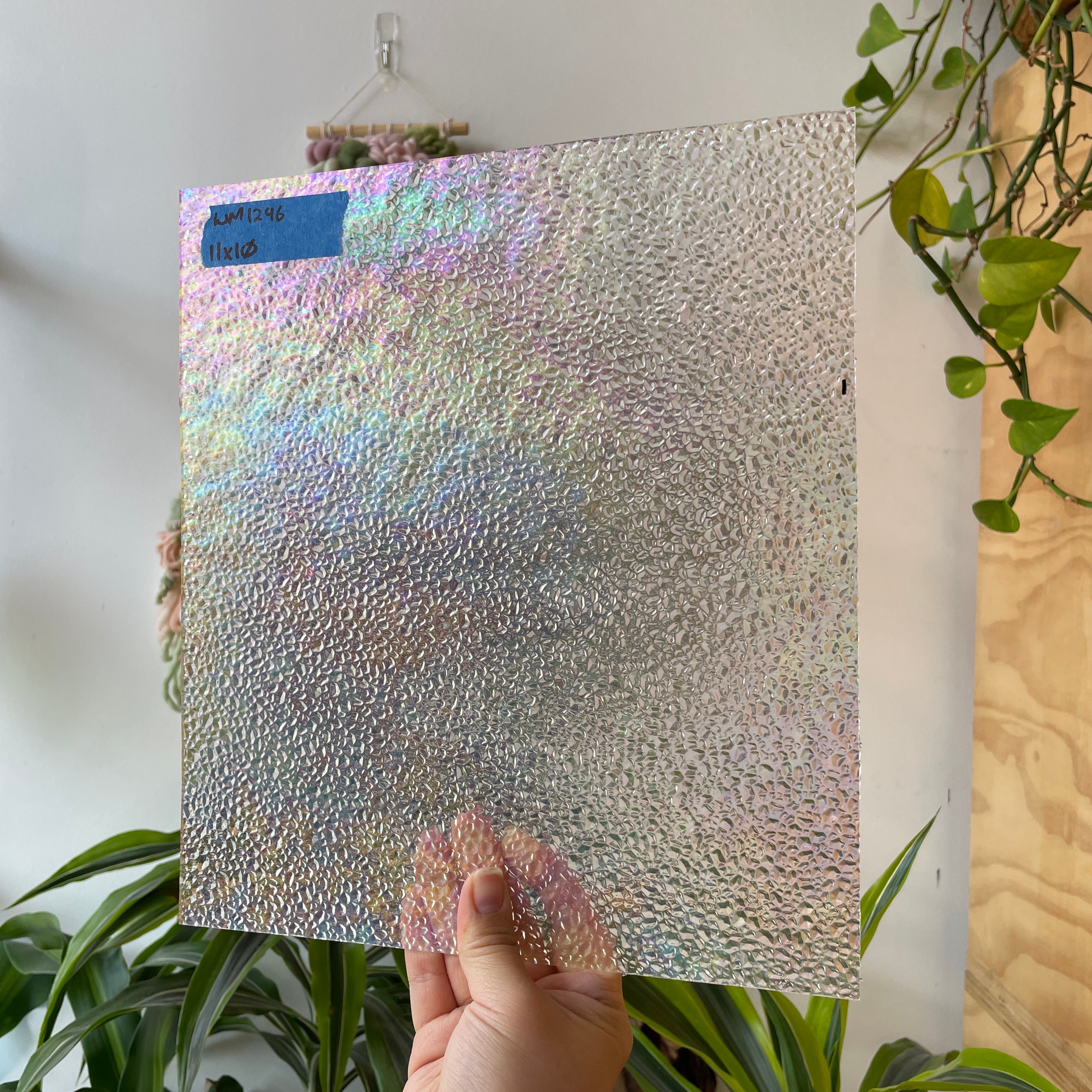 Dewdrop Clear Iridescent Wissmach Sheet Glass Colorado Glassworks