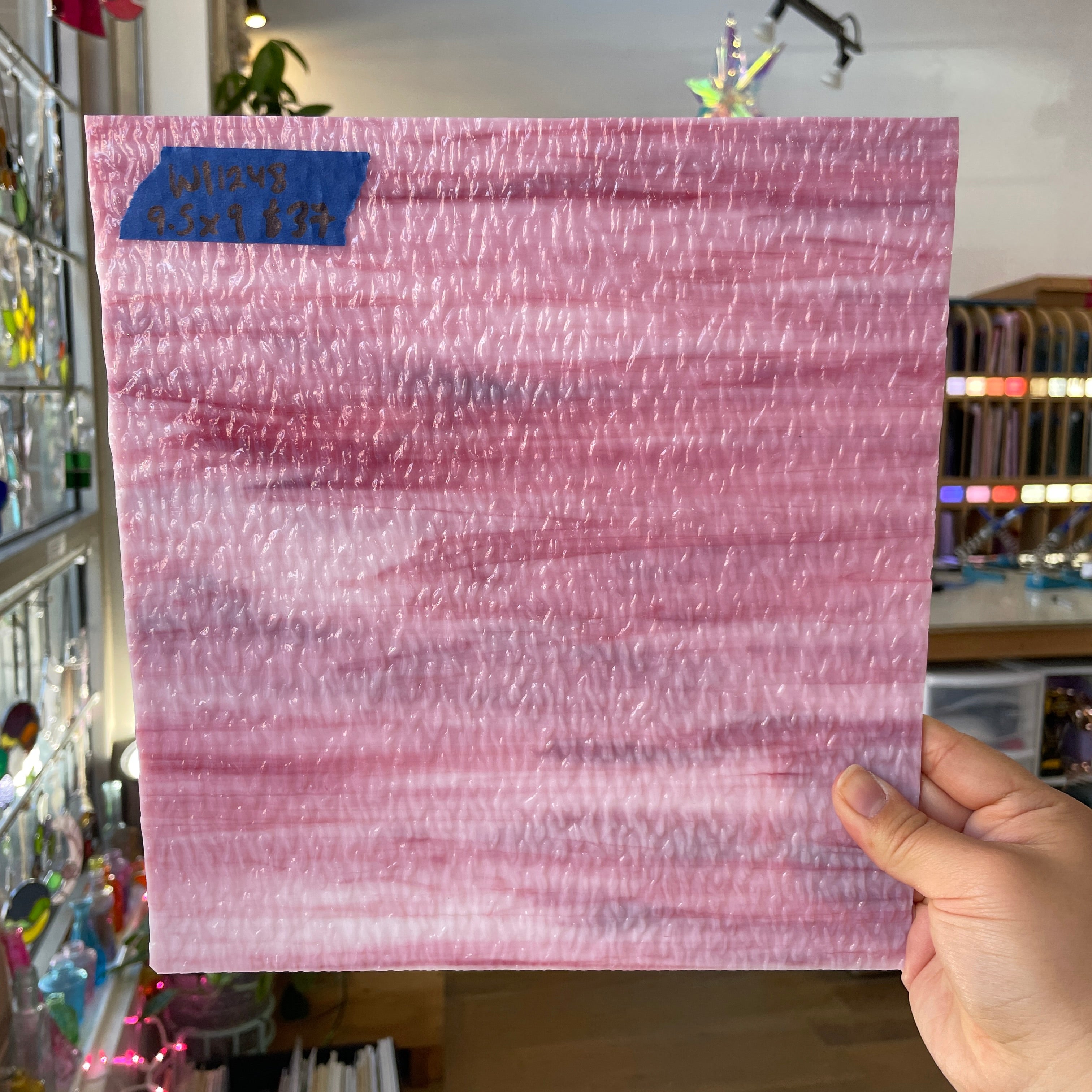 Pink Wispy Textured Opaque Wissmach