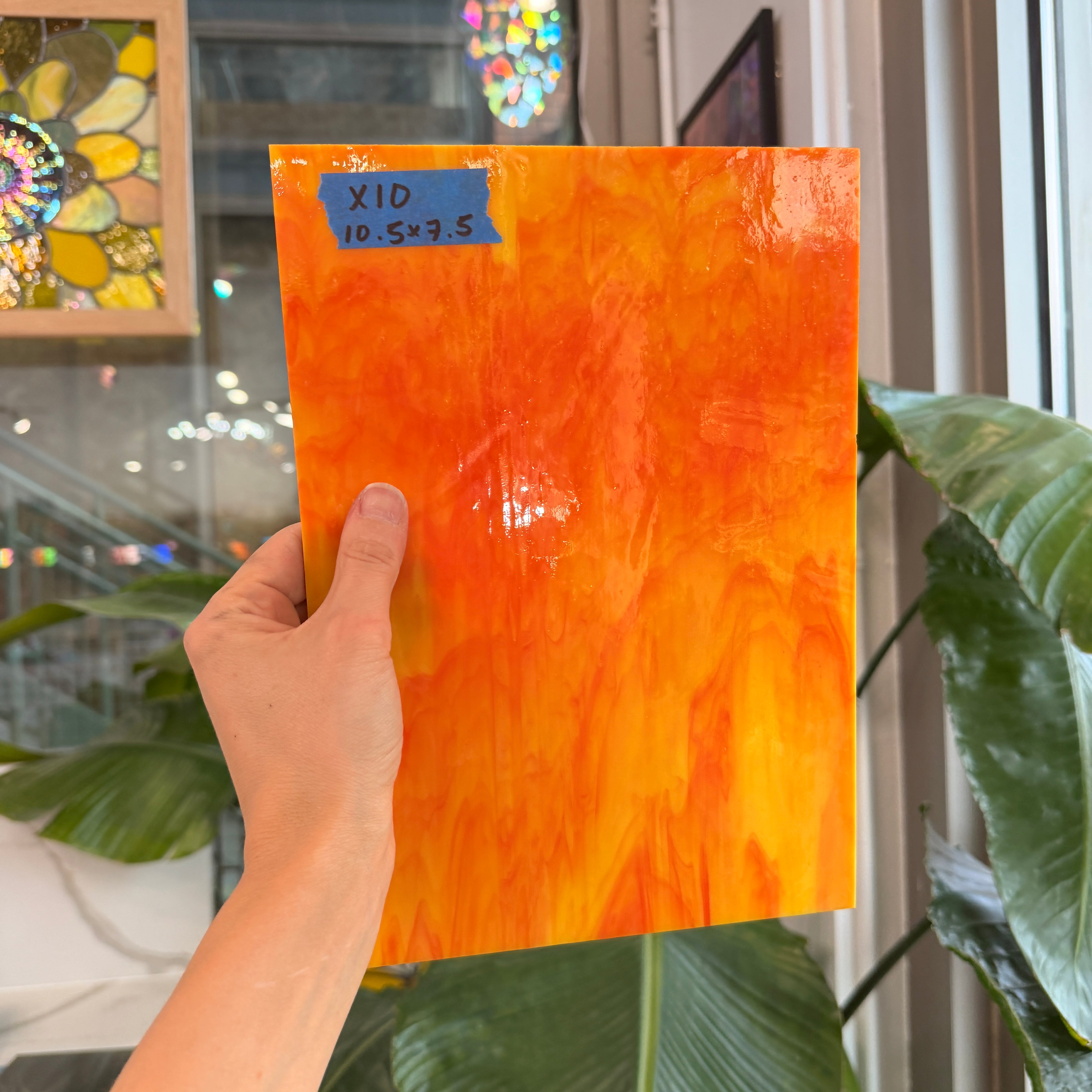Vintage Orange Yellow Mixed Armstrong Sheet Glass Armstrong Glass Default Title