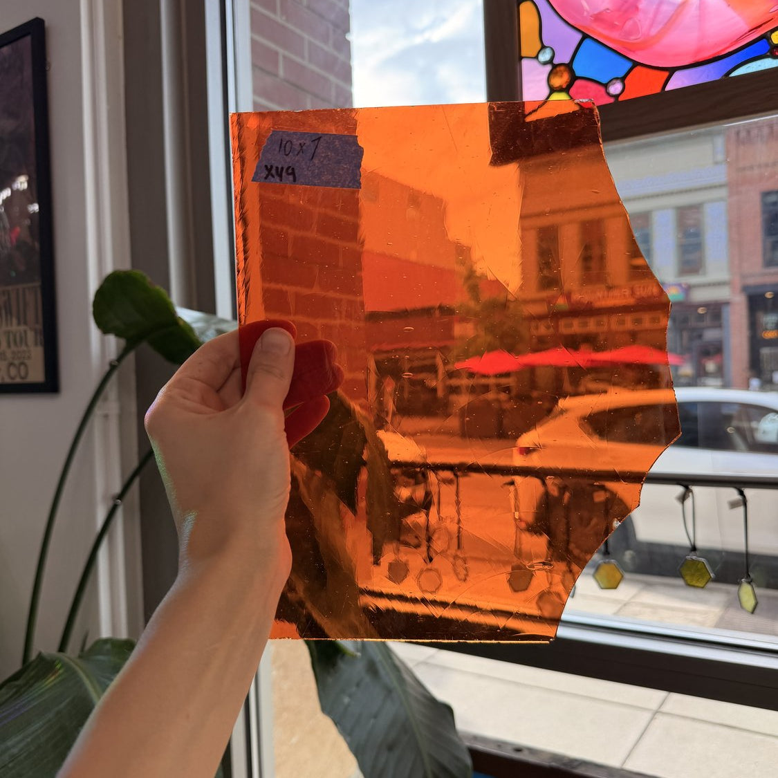 Orange Mouthblown GNA Sheet Glass Mouth Blown Glass