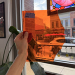 Orange Mouthblown GNA Sheet Glass Mouth Blown Glass
