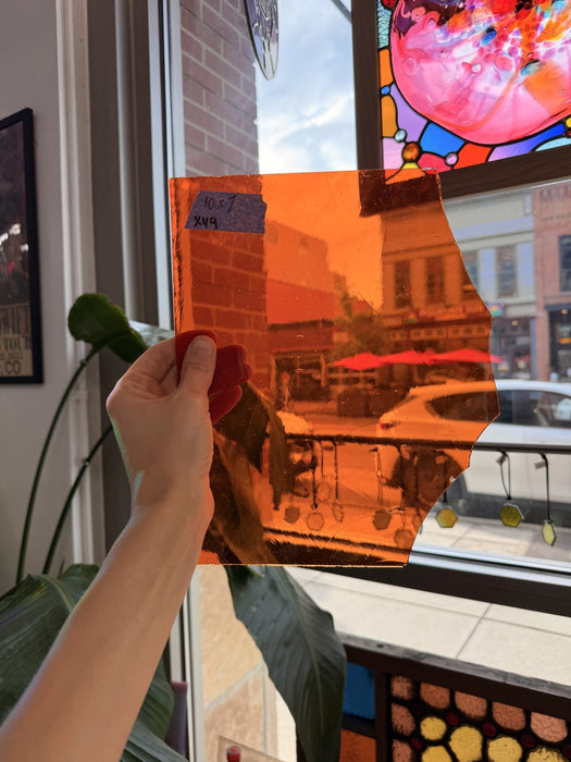 Orange Mouthblown GNA Sheet Glass Mouth Blown Glass
