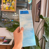 Rocky Mountain Sky Iridescent Blue White Wispy Bullseye Fusible 90 COE Fusible Sheet Glass Bullseye Glass X8 (9.5x3.5in)