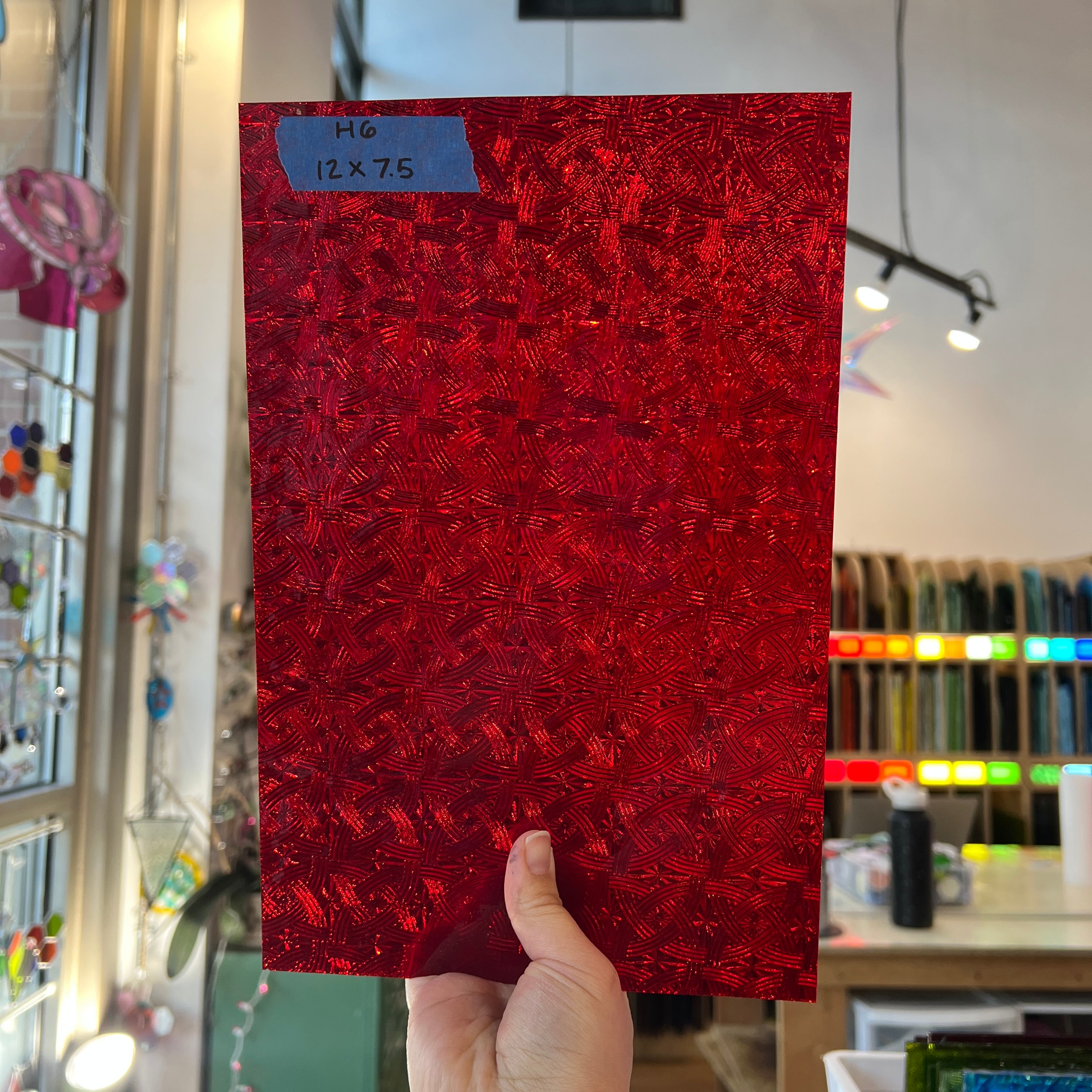 Cerise Ruby Celtic Kokomo Sheet Glass Colorado Glassworks 12x7.5in (KO-98502189)