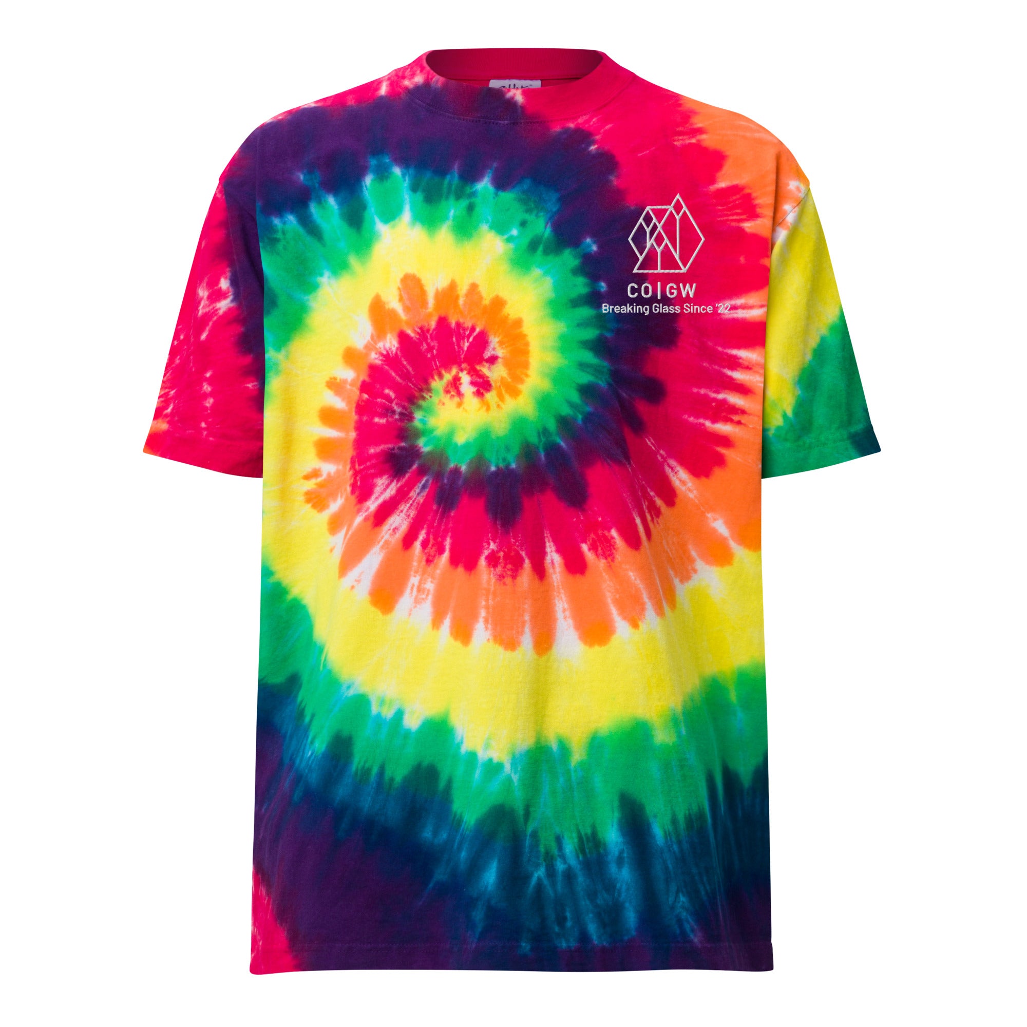 COGW Heavy Cotton Embroidered Logo Tee Colorado Glass Works Classic rainbow S