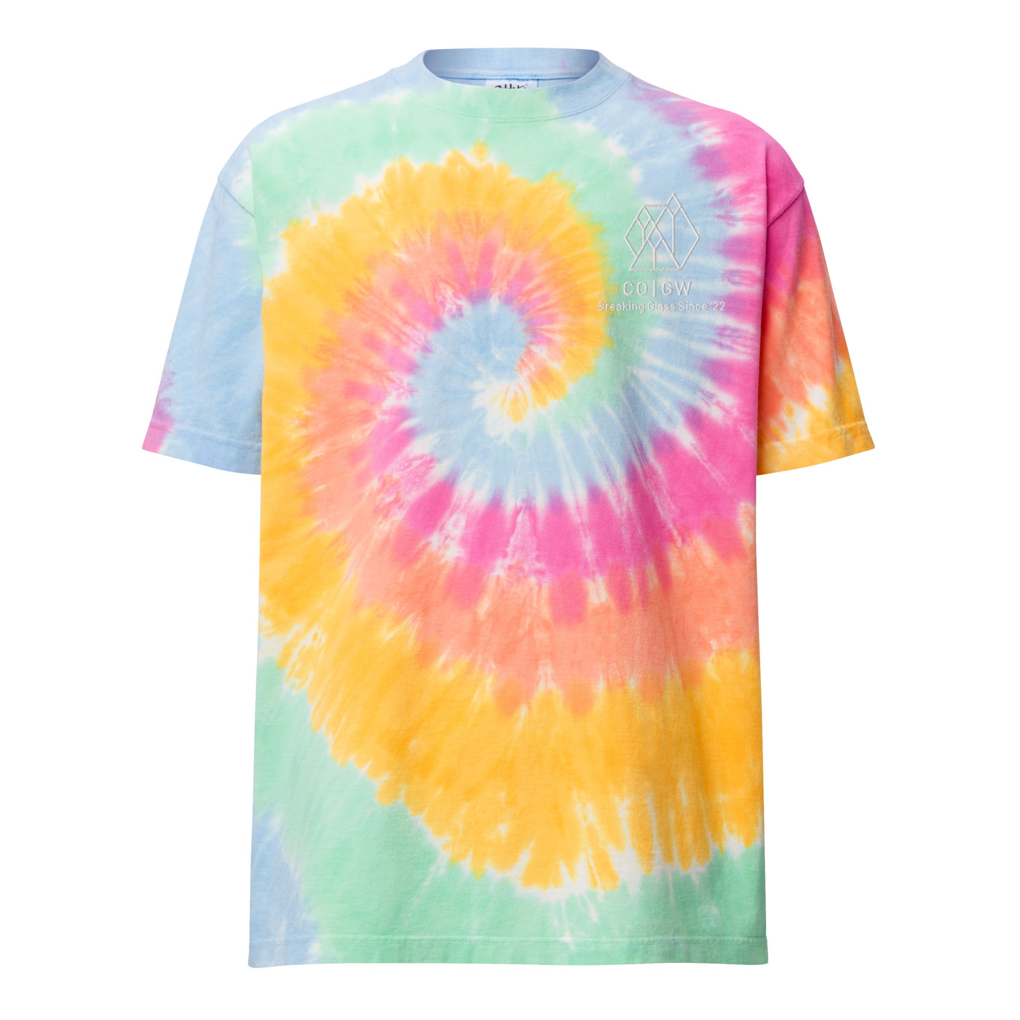 COGW Heavy Cotton Embroidered Logo Tee Colorado Glass Works Sherbet rainbow S