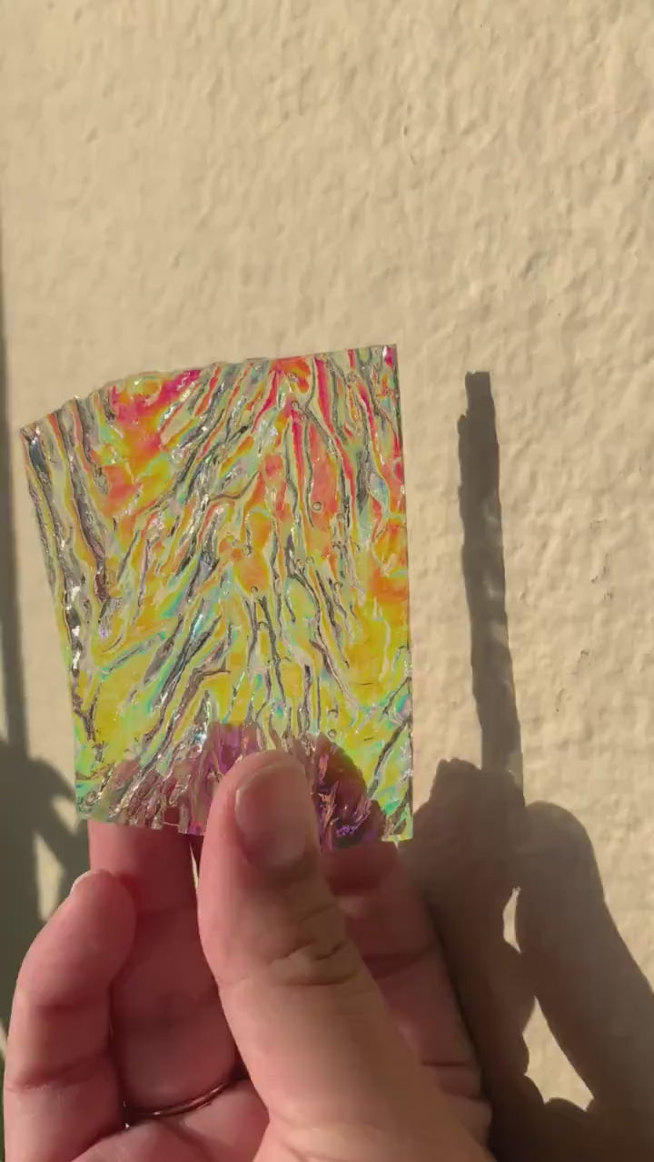 Dichroic Scrap Pack 96 and 90 COE Fusible and perfect for stained glass, mosaic, fusing, and more glass projects!