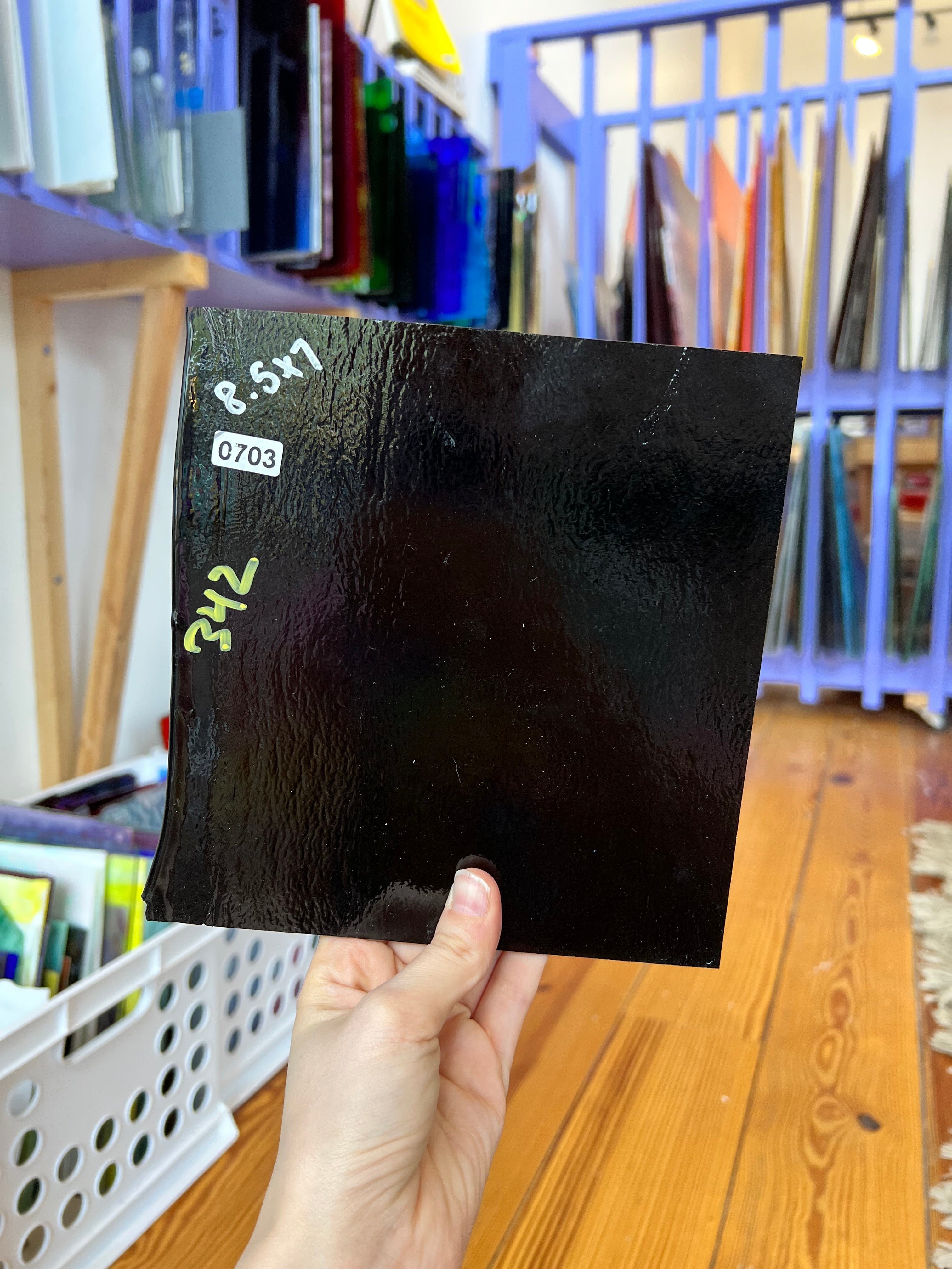 Black Opaque Bullseye 90 COE Sheet Glass Colorado Glassworks BE-BLACK (10x10in)