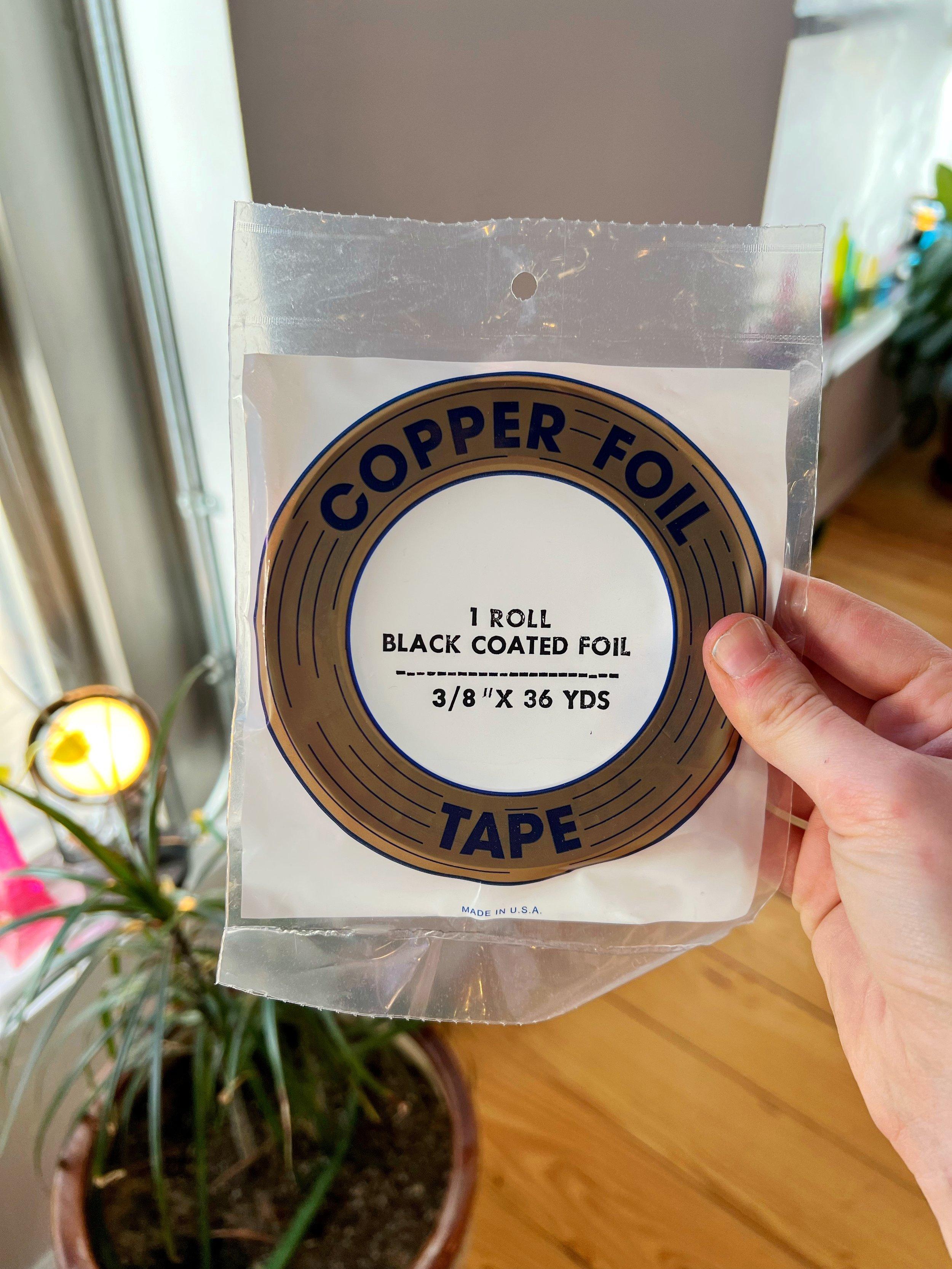 Black Backed OR Copper Backed Copper Foil Tape (both backings carried - pick size and backing on listing)