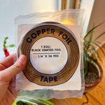 Black Backed OR Copper Backed Copper Foil Tape (both backings carried - pick size and backing on listing)