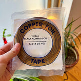 Black Backed OR Copper Backed Copper Foil Tape (both backings carried - pick size and backing on listing)