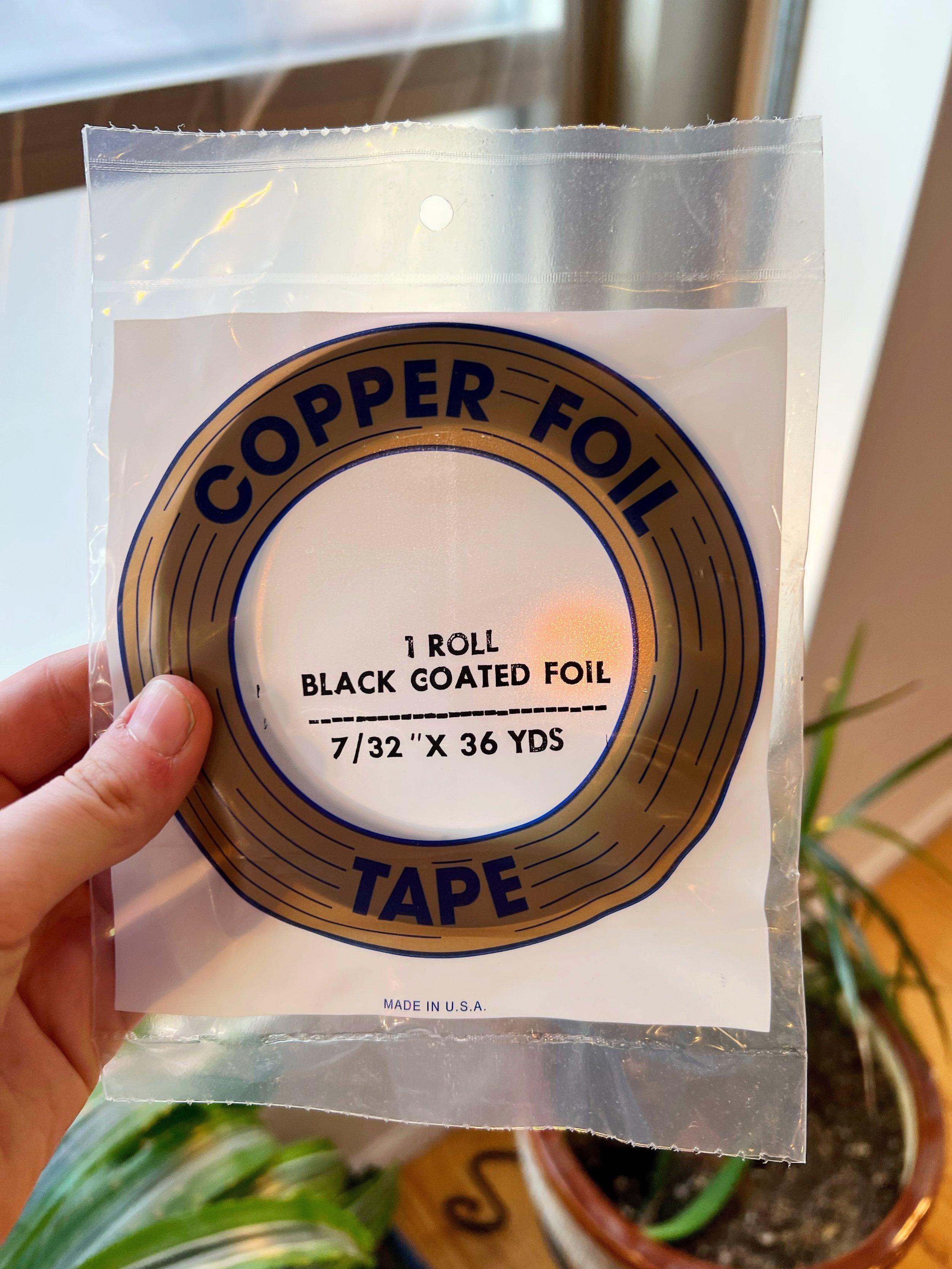 Black Backed OR Copper Backed Copper Foil Tape (both backings carried - pick size and backing on listing)