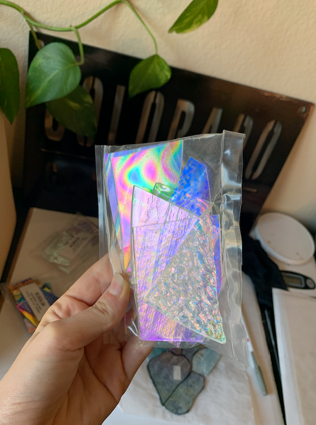 Dichroic Glass Scrap Bag Sheet Glass Colorado Glassworks Clear