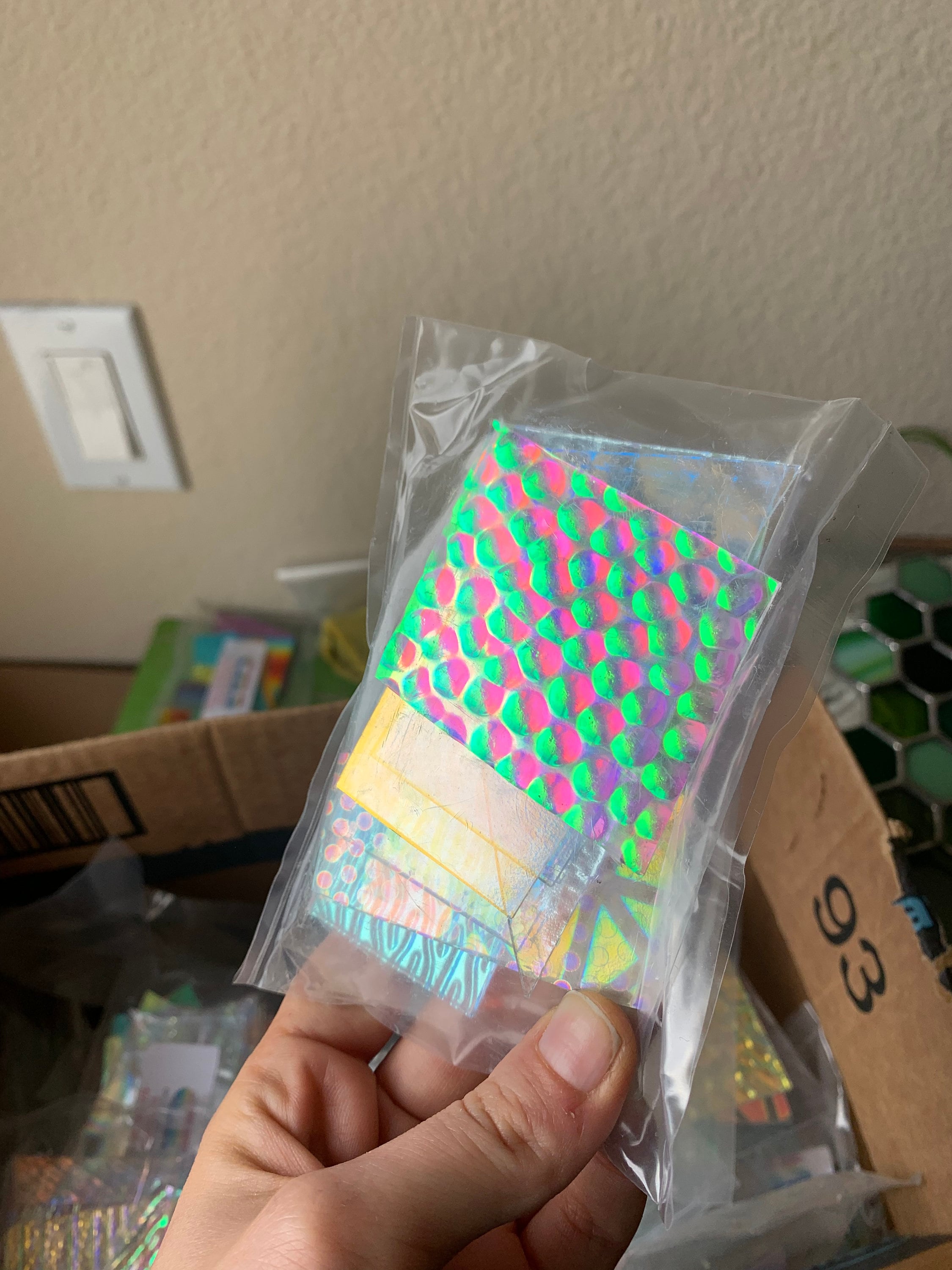 Dichroic Scrap Pack 96 and 90 COE Fusible and perfect for stained glass, mosaic, fusing, and more glass projects!
