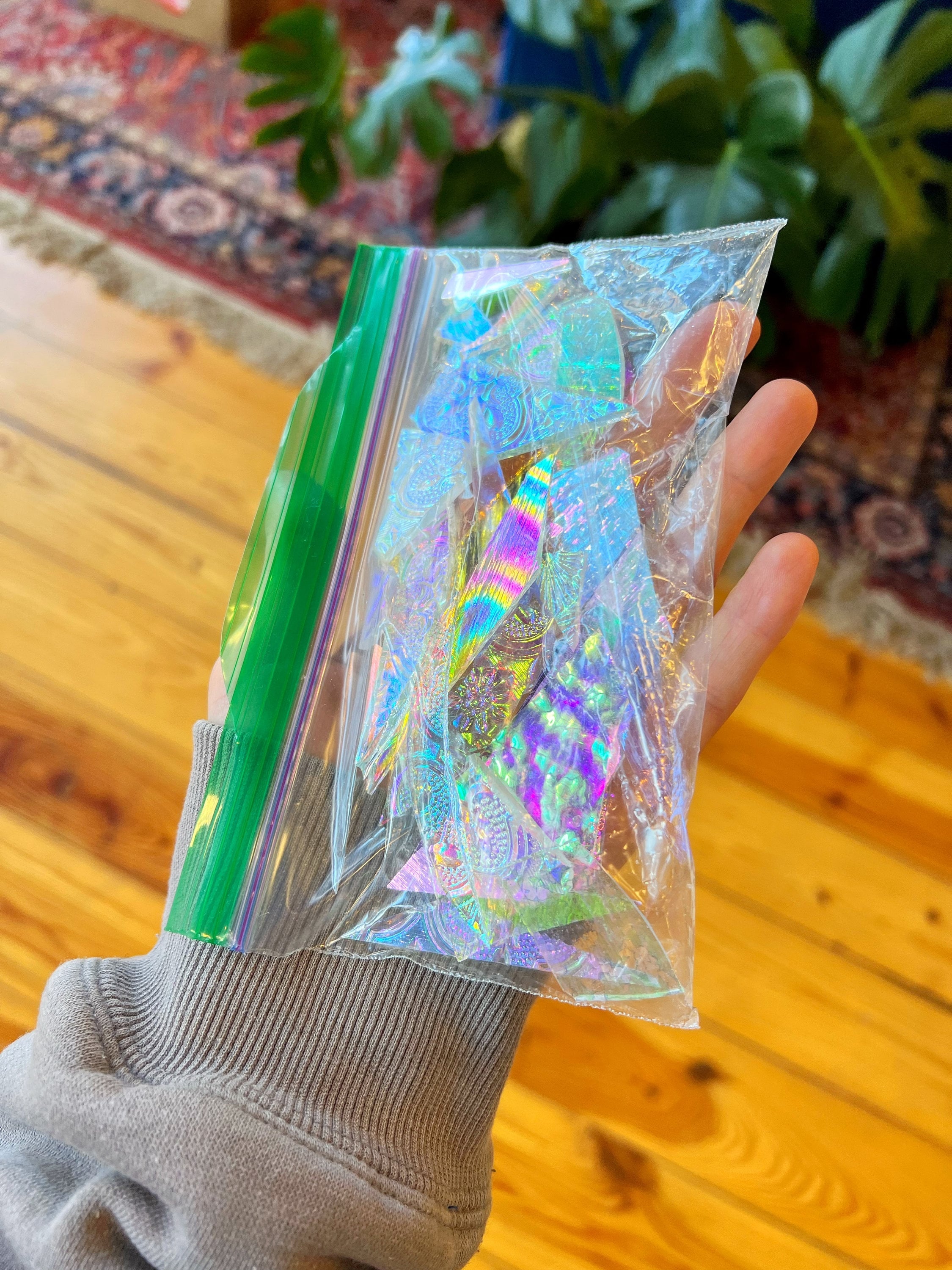 Clear Dichroic Scrap Glass Seconds - great for mosaics, jewelry, and small accents in stained glass pieces (free US shipping)